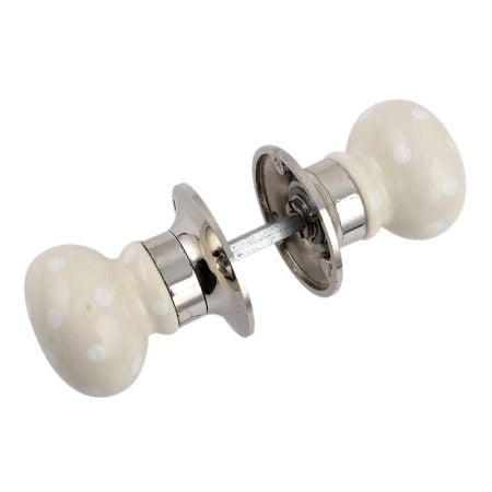 Cream Dot Mortice Handle 2.25